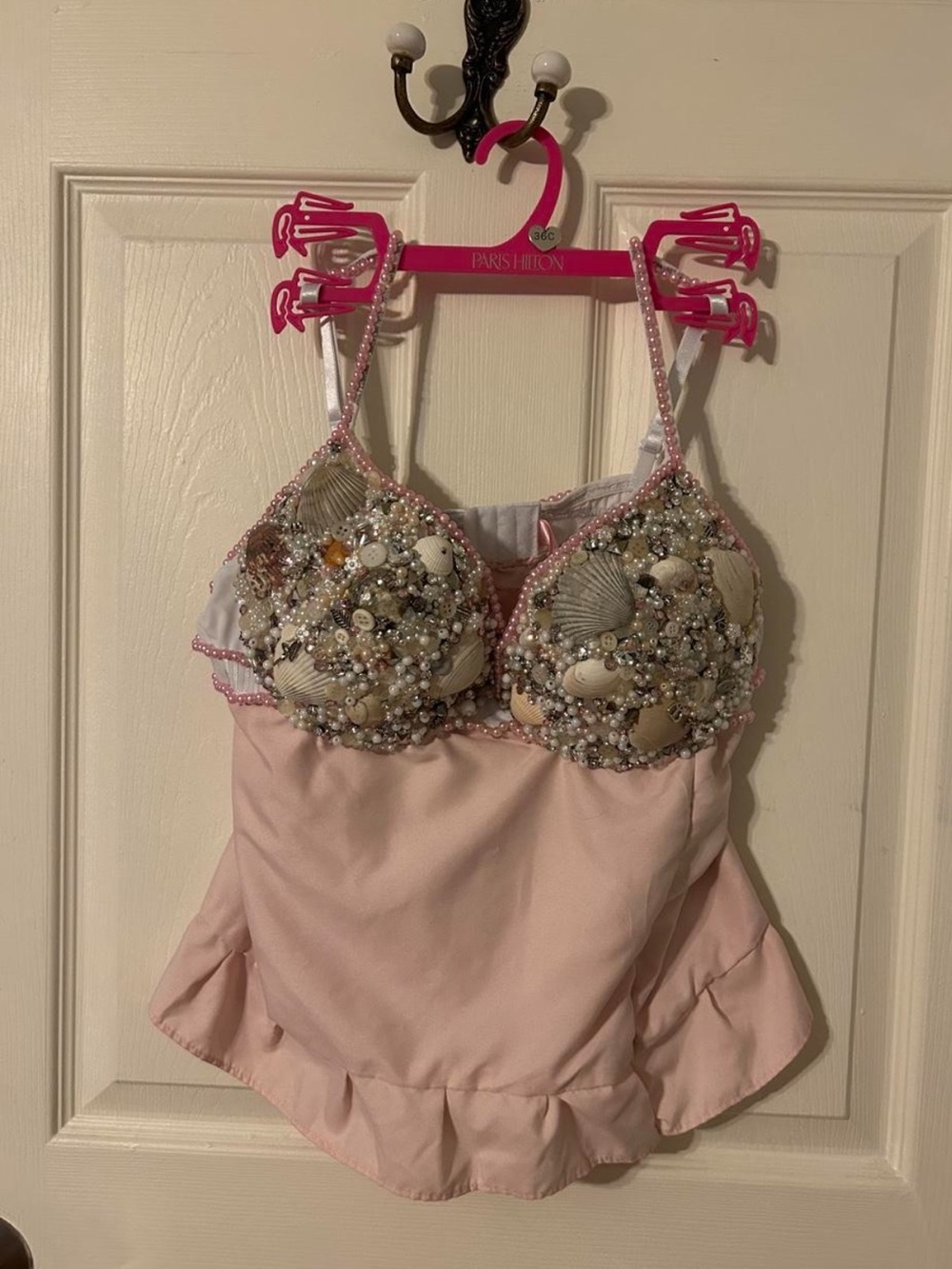 Juicy Couture Pink Beaded Shell-Embellished Camisole